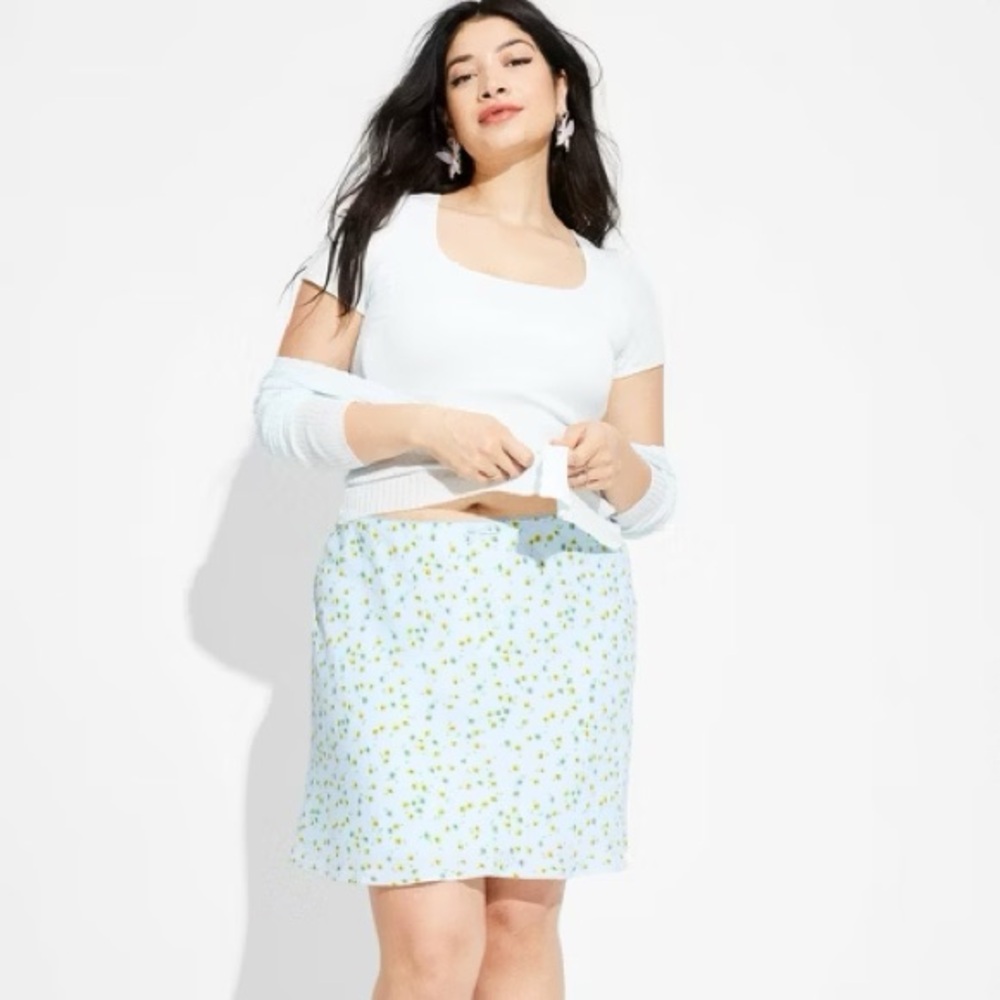 Wild Fable Women’s Chiffon A-line Mini Skirt - Light Aqua Blue
